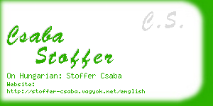 csaba stoffer business card